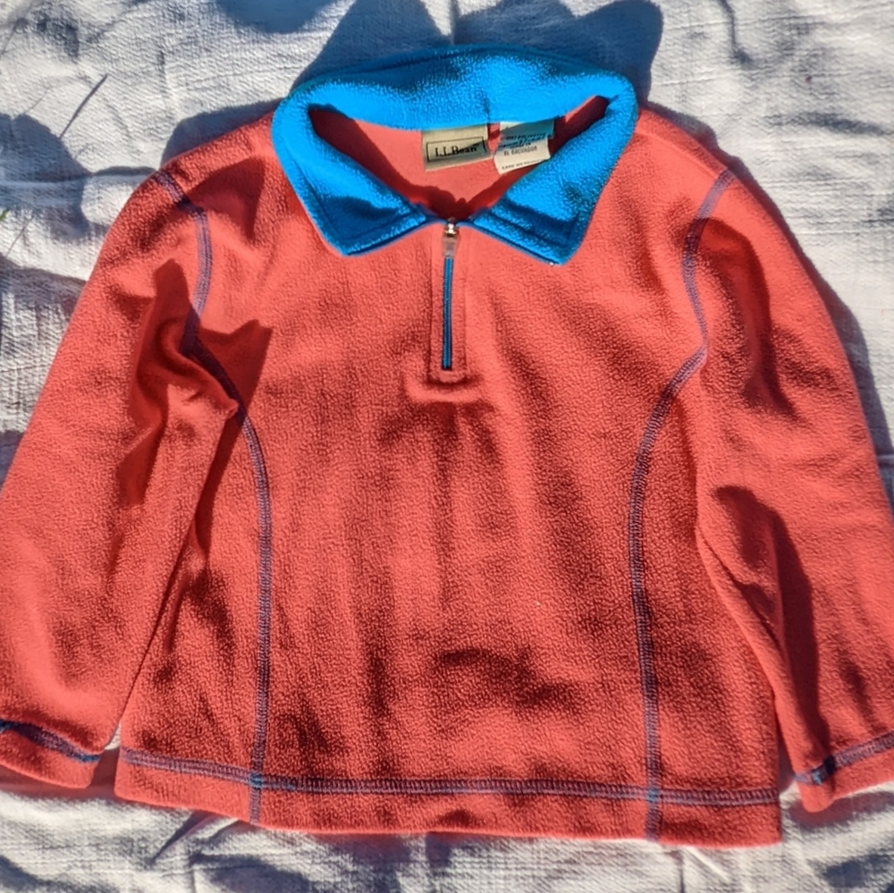 L.L. Bean Pink & Blue Half Zip Fleece Jacket 2T
